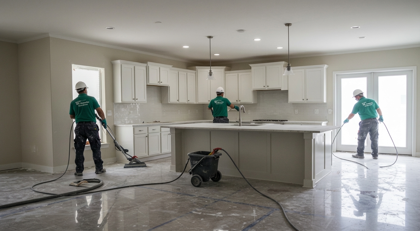Intérieur d'appartement propre et lumineux après nettoyage fin de chantier à Rennes